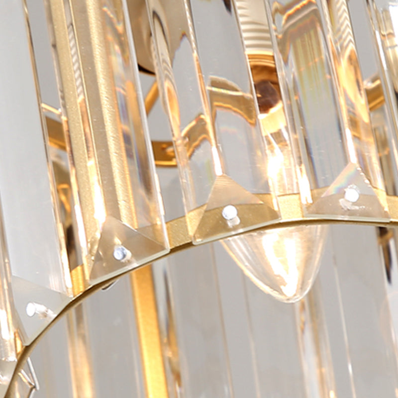 Modern Simple Island Pendant Cylinder Crystal Shade Island Light for Restaurant