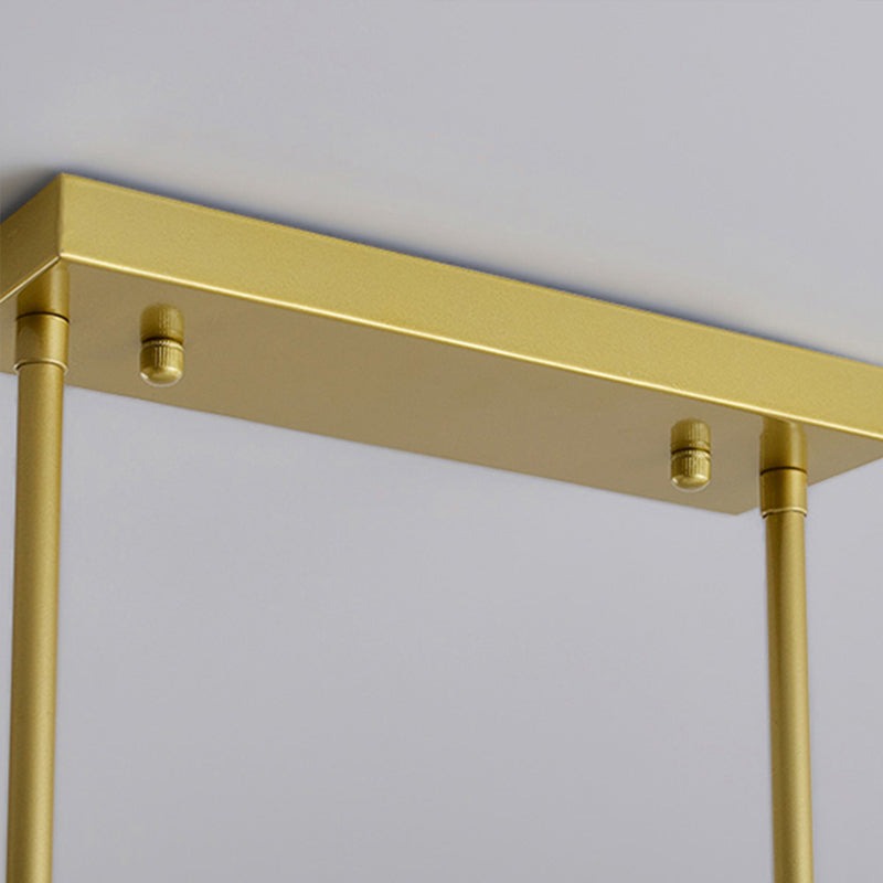 Modern Simple Island Pendant Rectangle Shade Crystal Island Lights for Restaurant