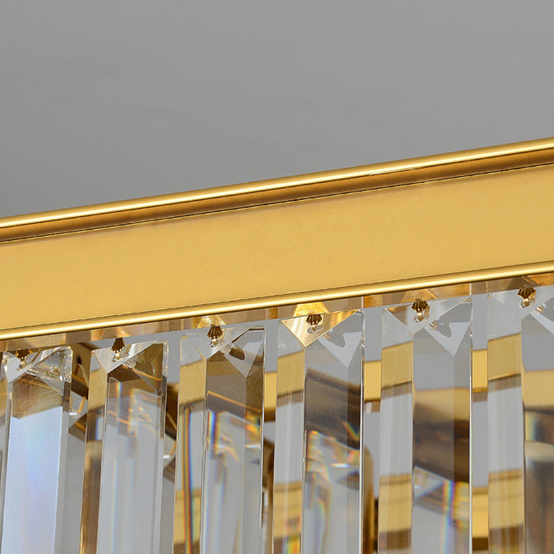 Contemporary Rectangle Ceiling Lamp Fixtures Crystal Prisms Island Pendant