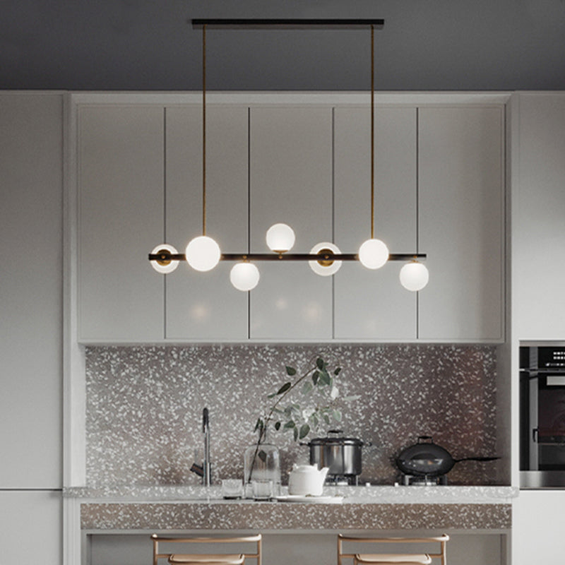 Modern Style Dining Pendant Lamp Dining Room Glass Shade Hanging Light Fixture