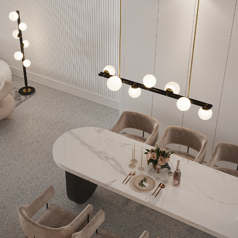 Modern Style Dining Pendant Lamp Dining Room Glass Shade Hanging Light Fixture