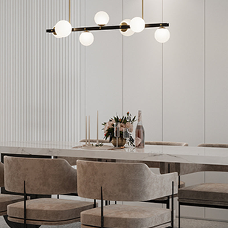 Modern Style Dining Pendant Lamp Dining Room Glass Shade Hanging Light Fixture