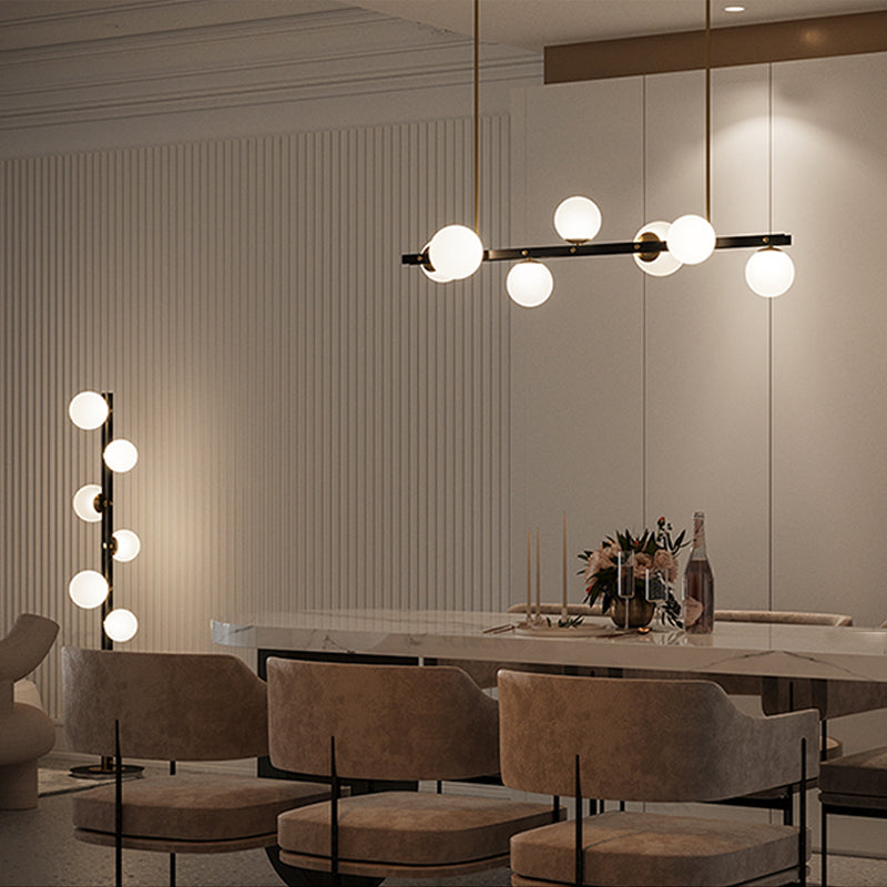 Modern Style Dining Pendant Lamp Dining Room Glass Shade Hanging Light Fixture