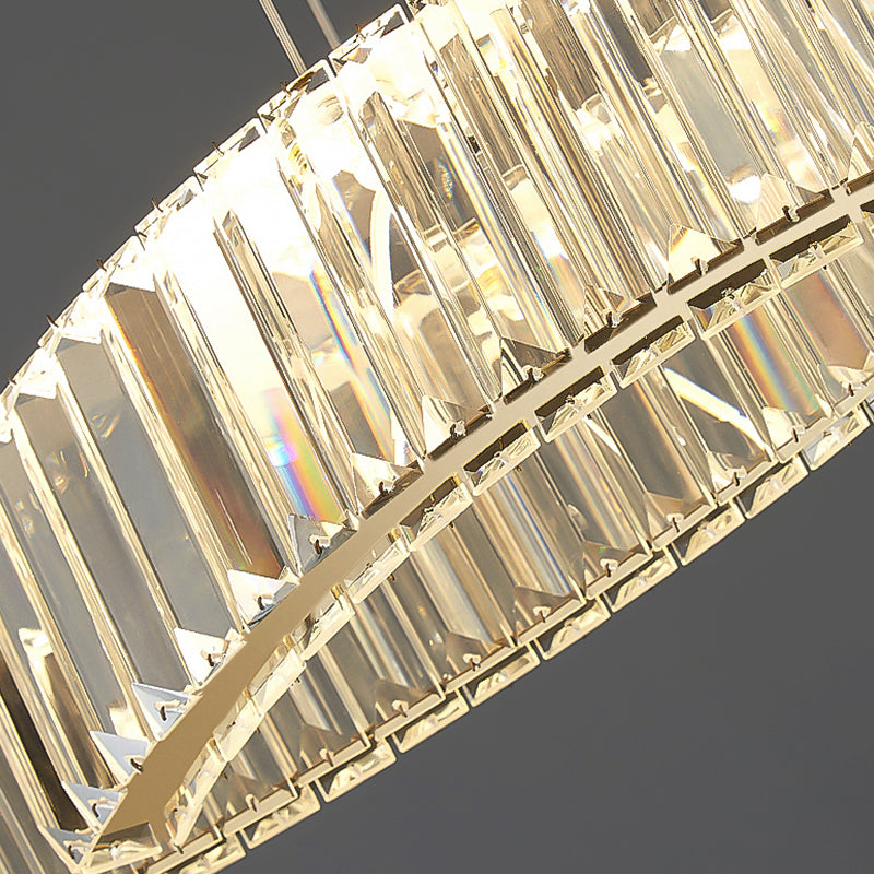 Contemporary Waves Ceiling Hanging Lamp Fixtures 2 Light Crystal Wrapped Island Pendant