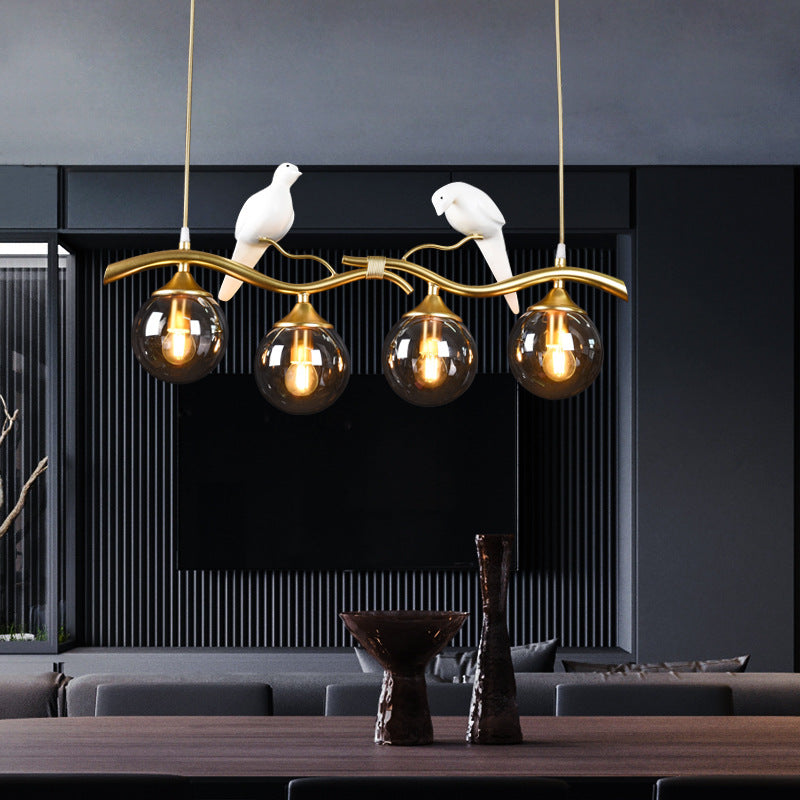 Modern Dining Pendant Light Glass Shade Hanging Light Fixture for Dining Room