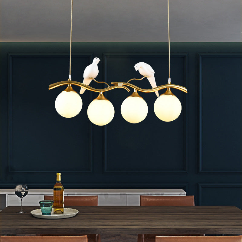 Modern Dining Pendant Light Glass Shade Hanging Light Fixture for Dining Room