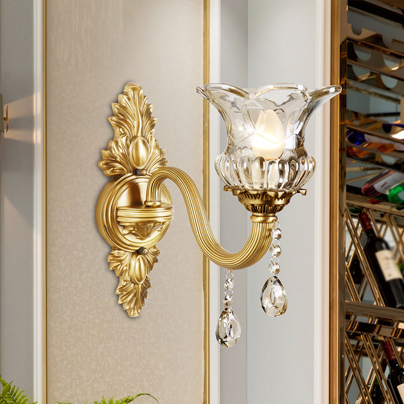 Modern Household Wall Light Creative Wall Sconce Fixtures with Crystal Shade