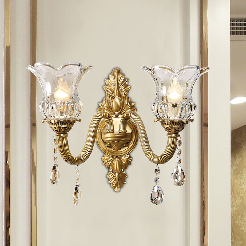 Modern Household Wall Light Creative Wall Sconce Fixtures with Crystal Shade
