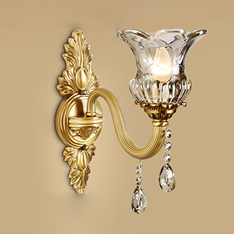 Modern Household Wall Light Creative Wall Sconce Fixtures with Crystal Shade