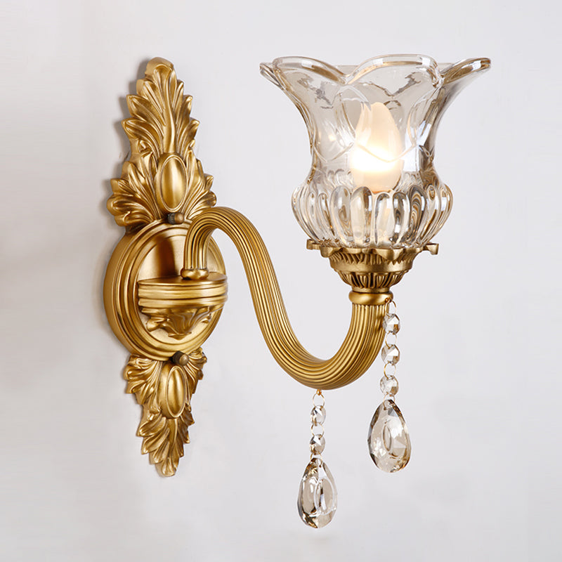 Modern Household Wall Light Creative Wall Sconce Fixtures with Crystal Shade