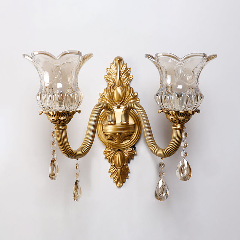 Modern Household Wall Light Creative Wall Sconce Fixtures with Crystal Shade