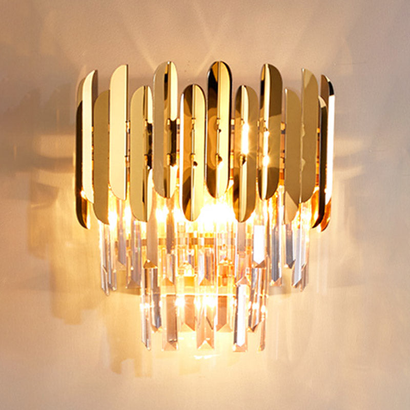 Modern Wall Sconce Household Wall Fixture with Crystal Shade for Bedroom Sitting Room
