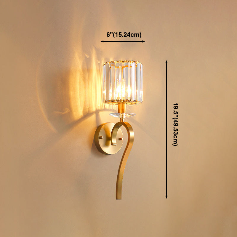 Modern Wall Sconce Household Wall Fixture with Crystal Shade for Bedroom Sitting Room