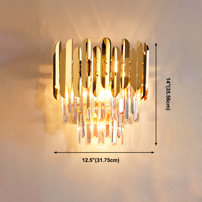 Modern Wall Sconce Household Wall Fixture with Crystal Shade for Bedroom Sitting Room
