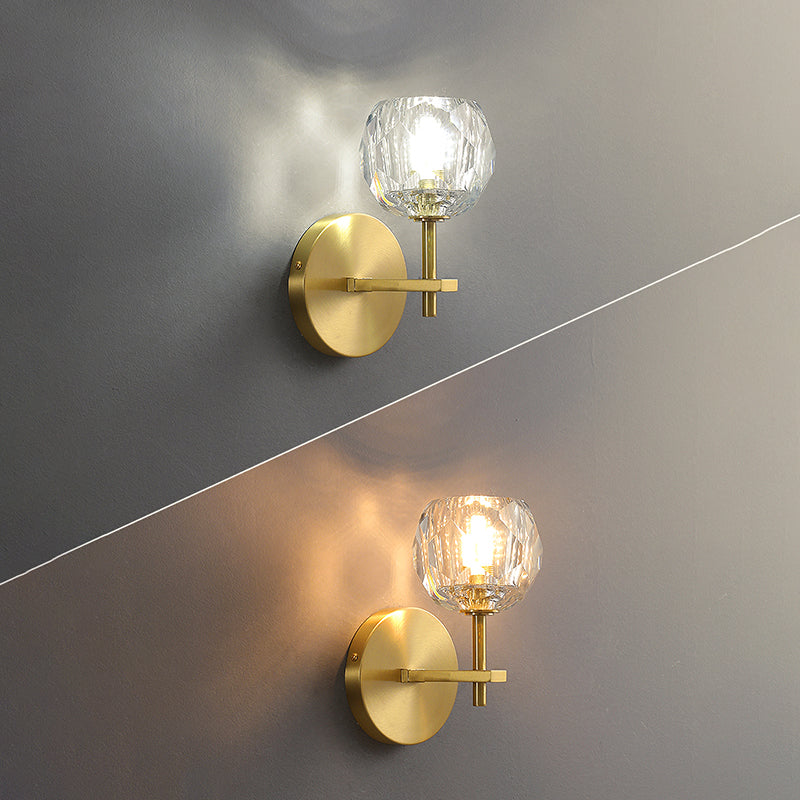 Luz de pared de cristal moderna Luz creativa de pared creativa para sala de estar de dormitorio de hotel