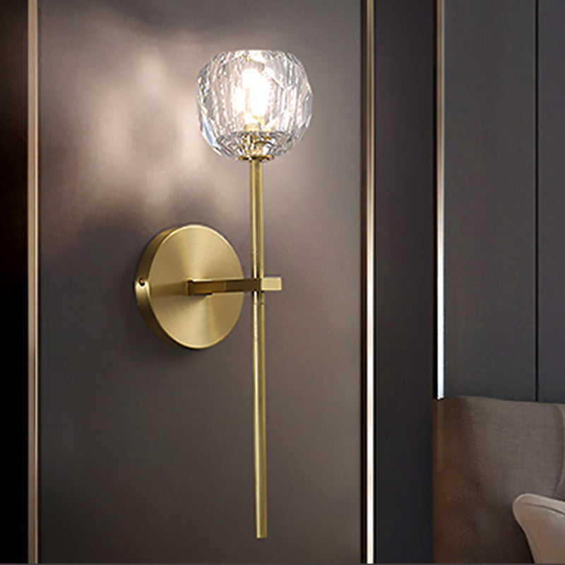 Luz de pared de cristal moderna Luz creativa de pared creativa para sala de estar de dormitorio de hotel