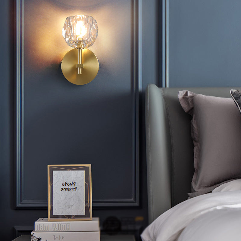 Luz de pared de cristal moderna Luz creativa de pared creativa para sala de estar de dormitorio de hotel