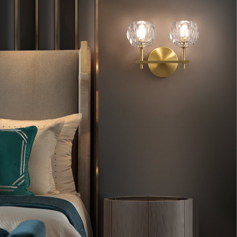 Luz de pared de cristal moderna Luz creativa de pared creativa para sala de estar de dormitorio de hotel