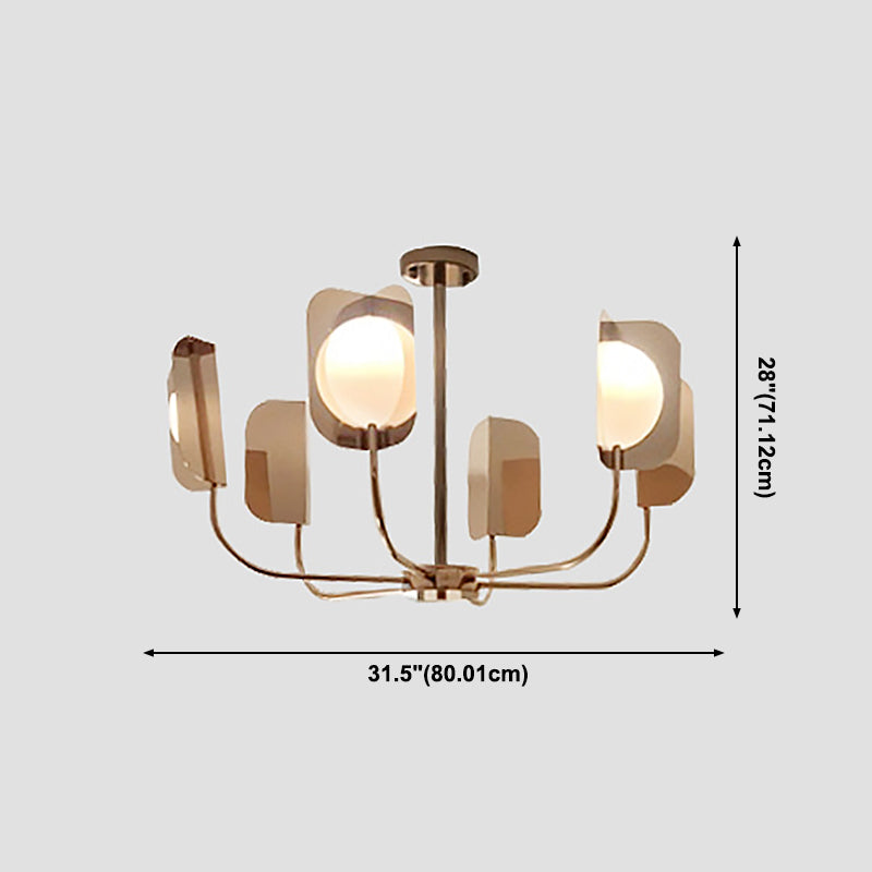 Nordic Style Metal Chandelier Branch Brown Pendant Lamps for Living Room