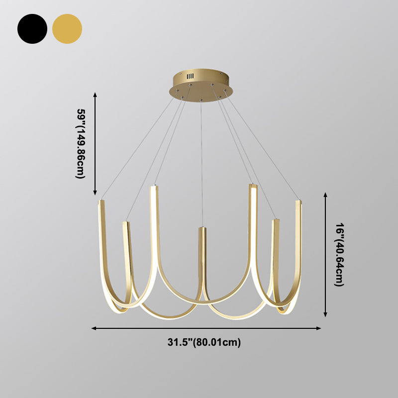 Lineaire kroonluchter verlichtingsarmaturen Moderne multi-head suspensie hanglampen