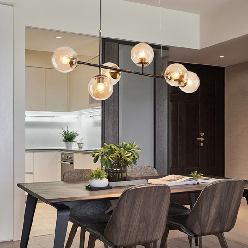 Modern Dining Pendant Lamp Dining Room Glass Shade Hanging Light Fixture