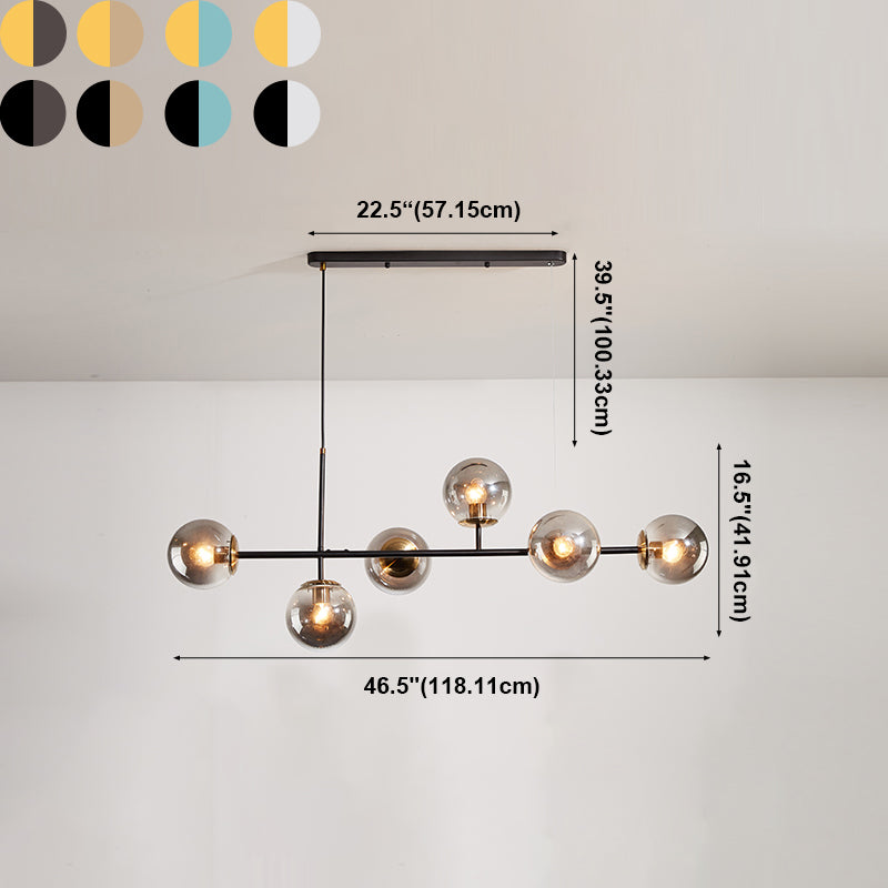 Modern Dining Pendant Lamp Dining Room Glass Shade Hanging Light Fixture