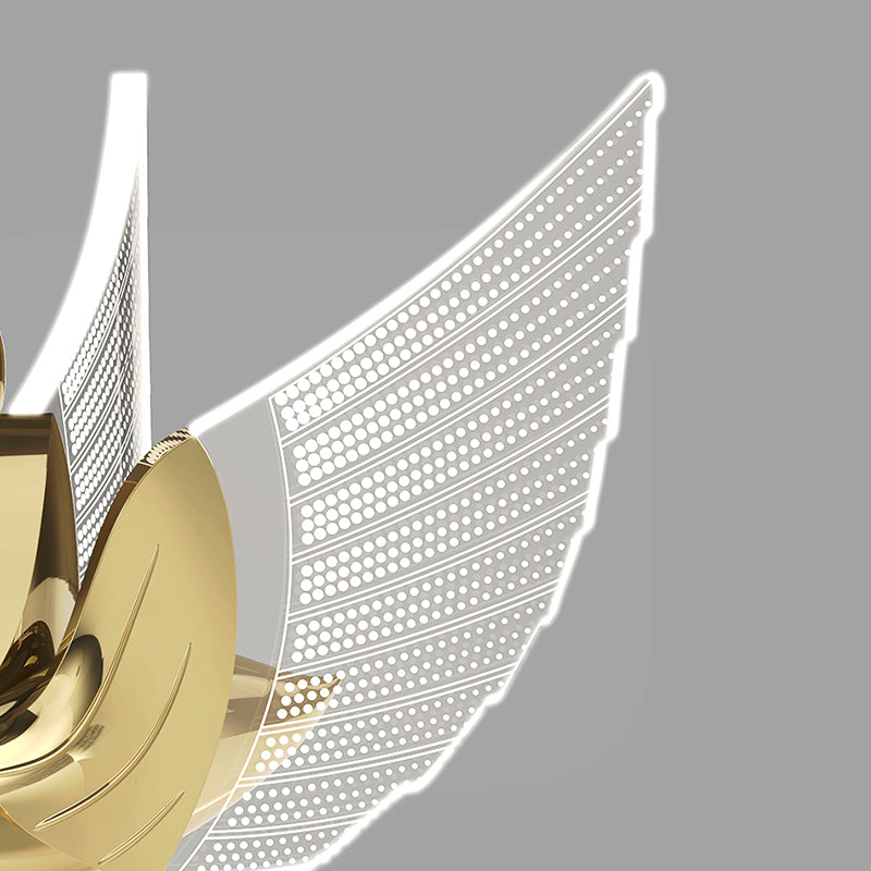 Gold Swan Suspension Light Minimalist Metal LED Chandelier for Living Room