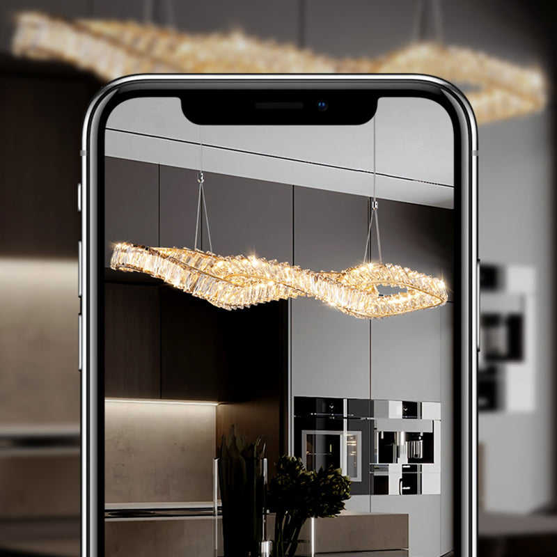 Modern Dining Chandelier Pendant Kitchen Dining Room Crystal Hanging Lamp Fixture