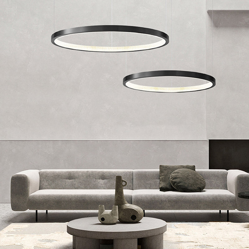Round Chandelier Light Fixtures Modern Multi-Tier Suspension Pendant Lamps