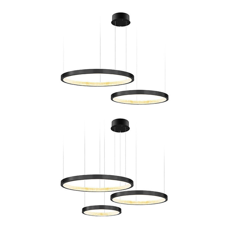 Round Chandelier Light Fixtures Modern Multi-Tier Suspension Pendant Lamps