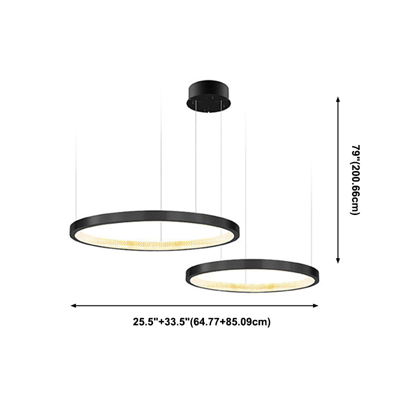 Round Chandelier Light Fixtures Modern Multi-Tier Suspension Pendant Lamps
