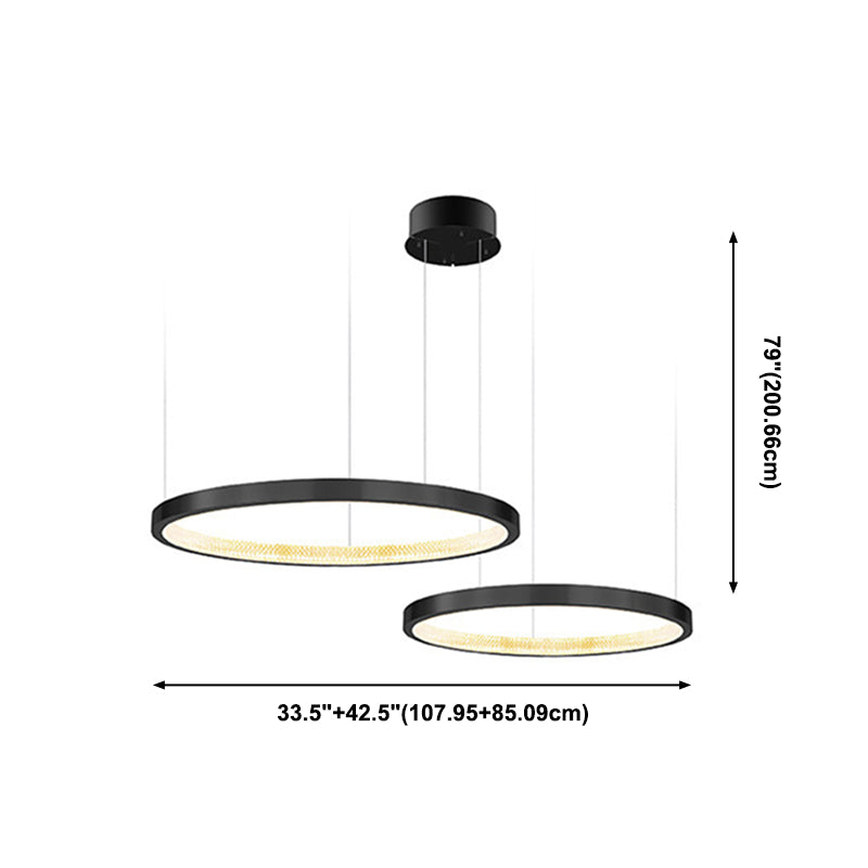 Round Chandelier Light Fixtures Modern Multi-Tier Suspension Pendant Lamps