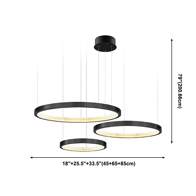 Round Chandelier Light Fixtures Modern Multi-Tier Suspension Pendant Lamps