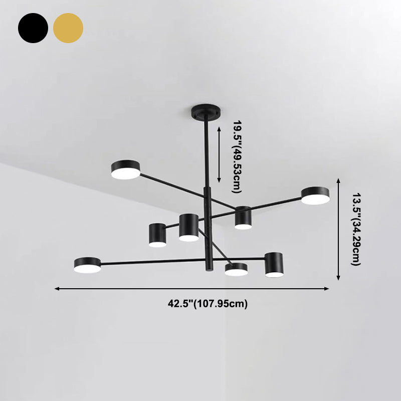 Metal Geometric Shape Chandelier Modern LED Chandelier Lamps for Bedroom