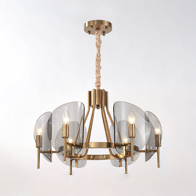 Nordic Metal Chandelier Geometric Pendant Lamps with Clear Glass for Living Room