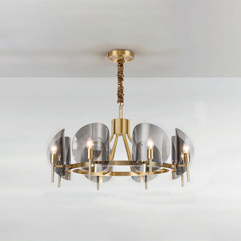 Nordic Metal Chandelier Geometric Pendant Lamps with Clear Glass for Living Room