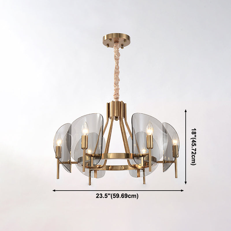 Nordic Metal Chandelier Geometric Pendant Lamps with Clear Glass for Living Room