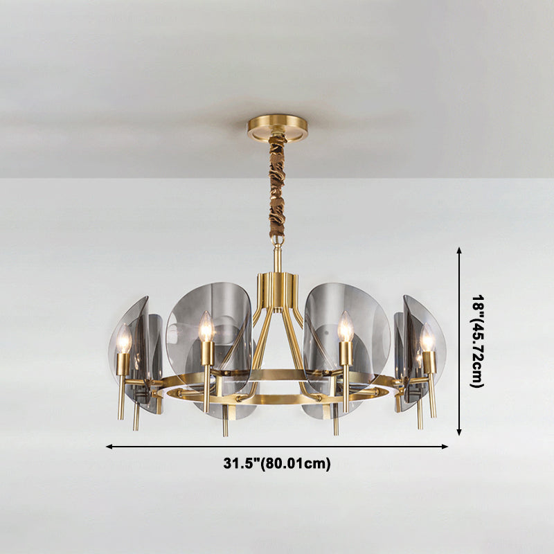 Nordic Metal Chandelier Geometric Pendant Lamps with Clear Glass for Living Room