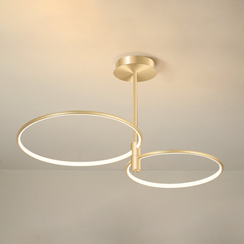 Round Chandelier Light Fixtures Modern Multi-Tier Gold Suspension Pendant Lamps