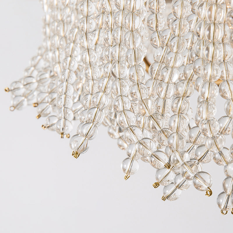 Modern Style Chandelier Metal Minimalism Hanging Light with Crystal for Bedroom