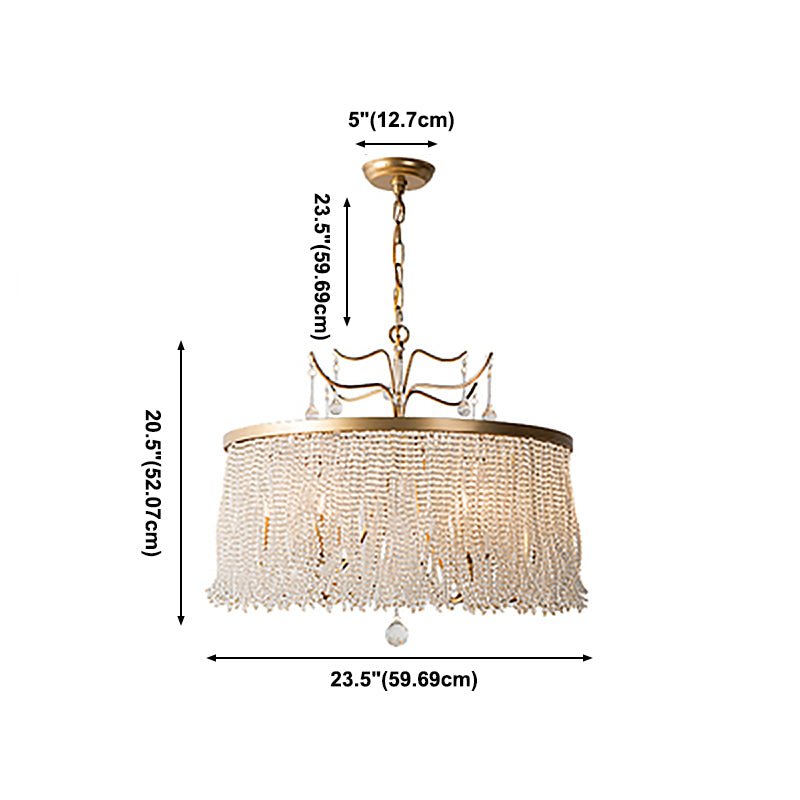 Modern Style Chandelier Metal Minimalism Hanging Light with Crystal for Bedroom