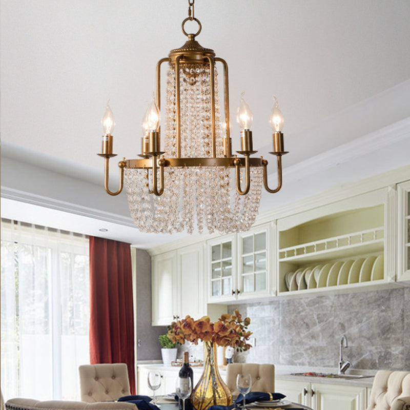 American Style Metal Chandelier Light Fixtures Multi-Head Suspension Pendant Lamps
