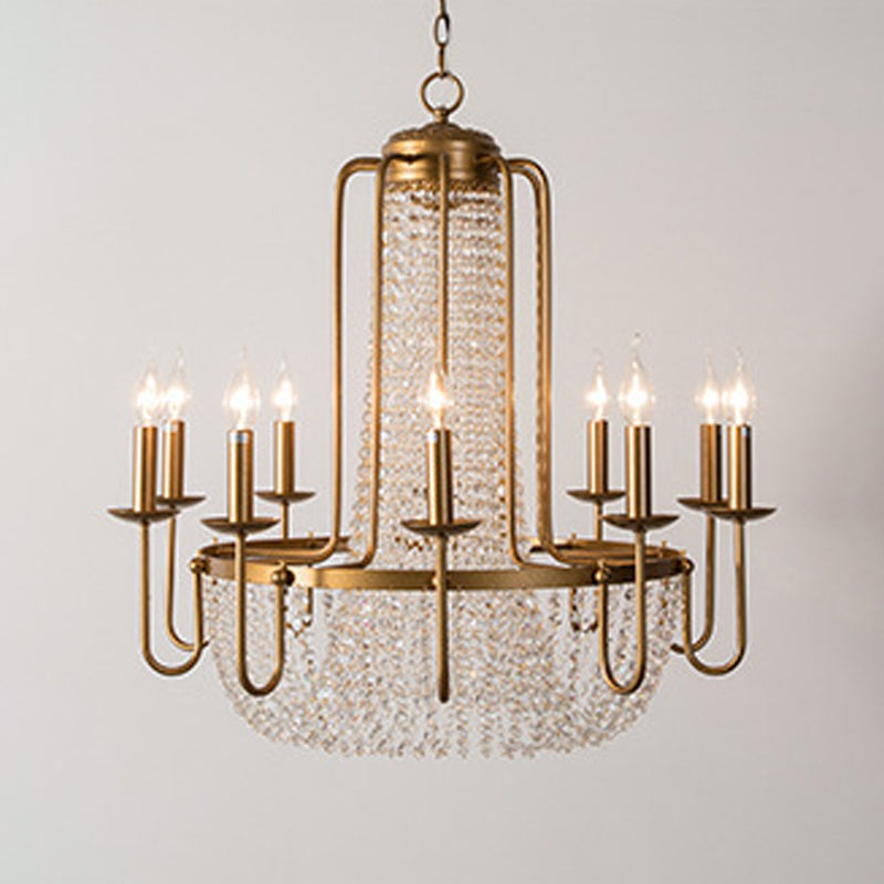 American Style Metal Chandelier Light Fixtures Multi-Head Suspension Pendant Lamps