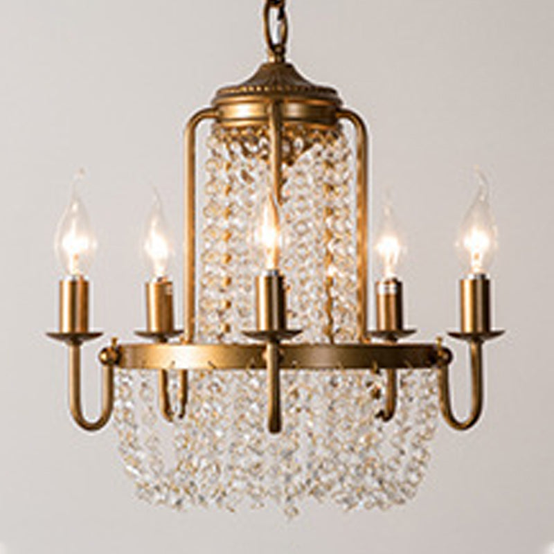 American Style Metal Chandelier Light Fixtures Multi-Head Suspension Pendant Lamps