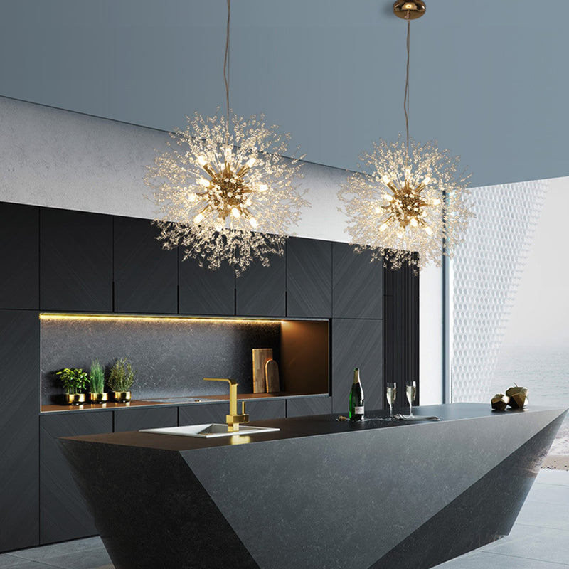 Modern Dandelion Chandelier Light Fixtures Multi-Head Suspension Pendant Lamps