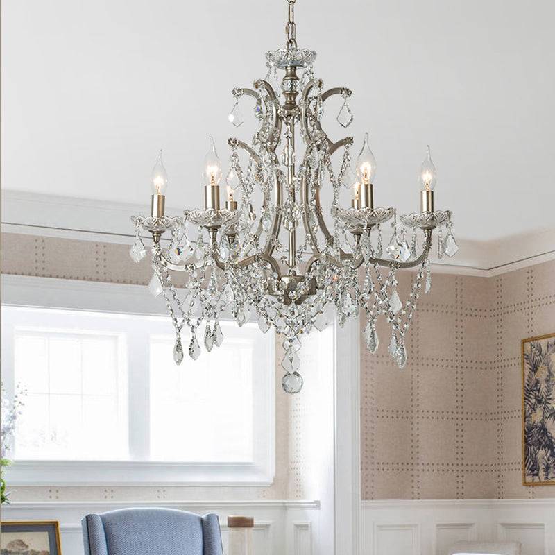 American Style Metal Chandelier Light Fixtures Multi-Head Suspension Pendant Lamp