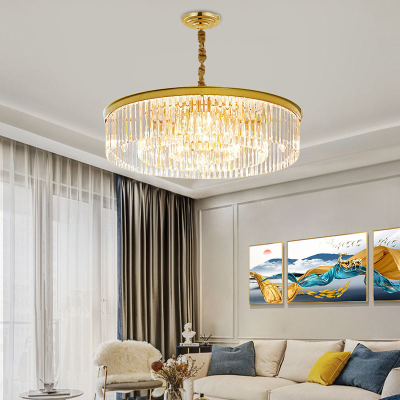 Plafonnier rond en cristal de Style Simple et moderne, luminaire décoratif d'intérieur, idéal pour un salon