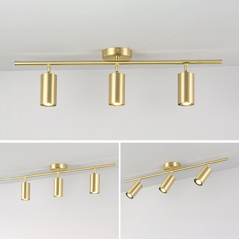 Lámpara de techo de riel cilíndrico Simple y moderna, luz de montaje empotrado de aluminio