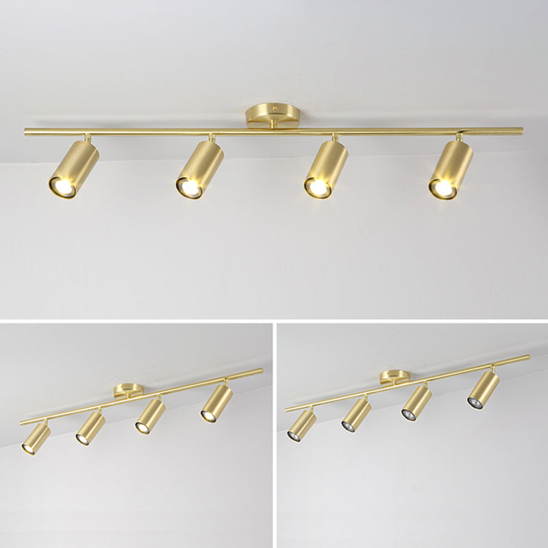 Lámpara de techo de riel cilíndrico Simple y moderna, luz de montaje empotrado de aluminio