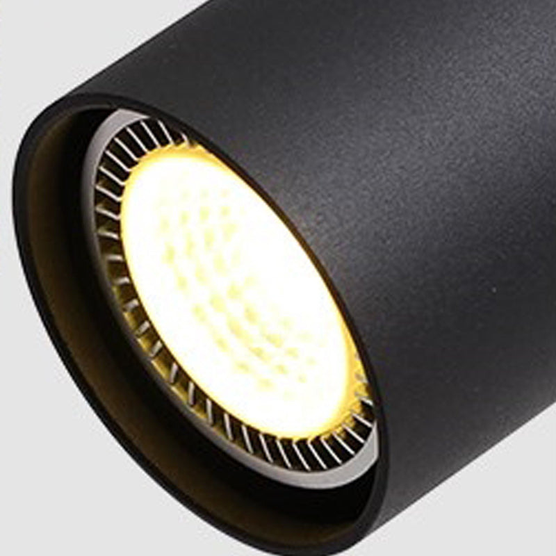 Lámpara de techo de riel cilíndrico Simple y moderna, luz de montaje empotrado de aluminio